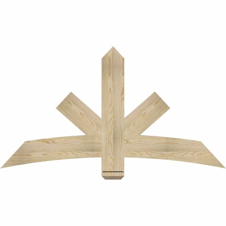 Ekena Millwork Alberta Rough Sawn Timber Gable Bracket, Douglas Fir, 60"W x 32"H x 2"D x 6"F, 13/12 Pitch GBW060X32X0206ALB00RDF